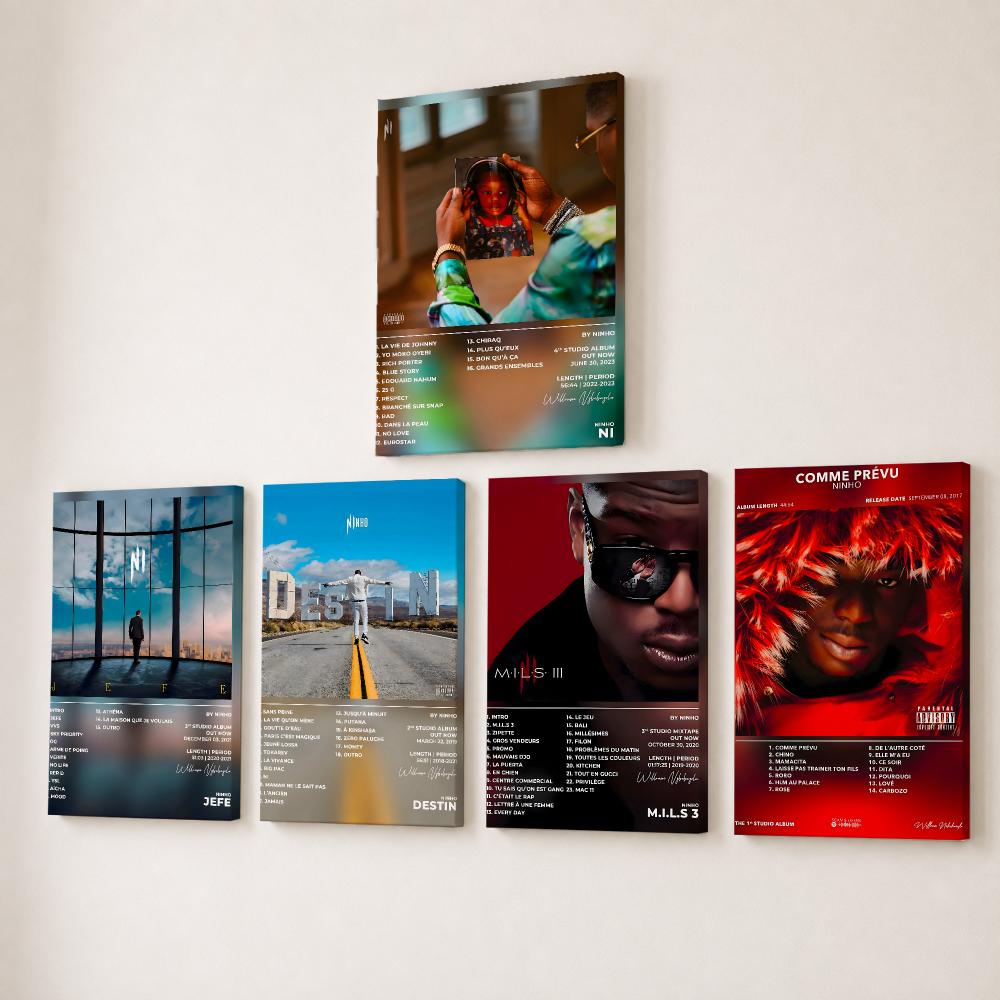 Canvas Wrap Ready - Singer Rapper N-ninho Painting Calligraphy HD