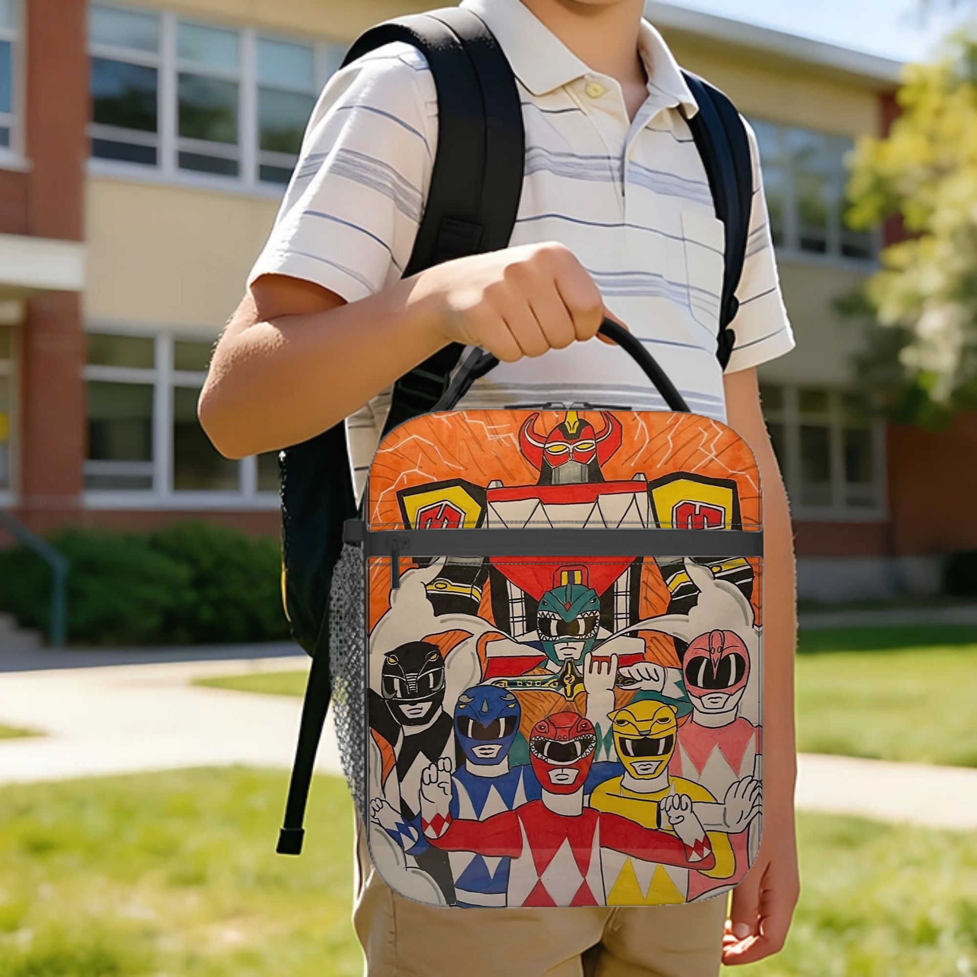 Tote Bag Sublimation - Power Rangers and Megazord Artwork Insulated