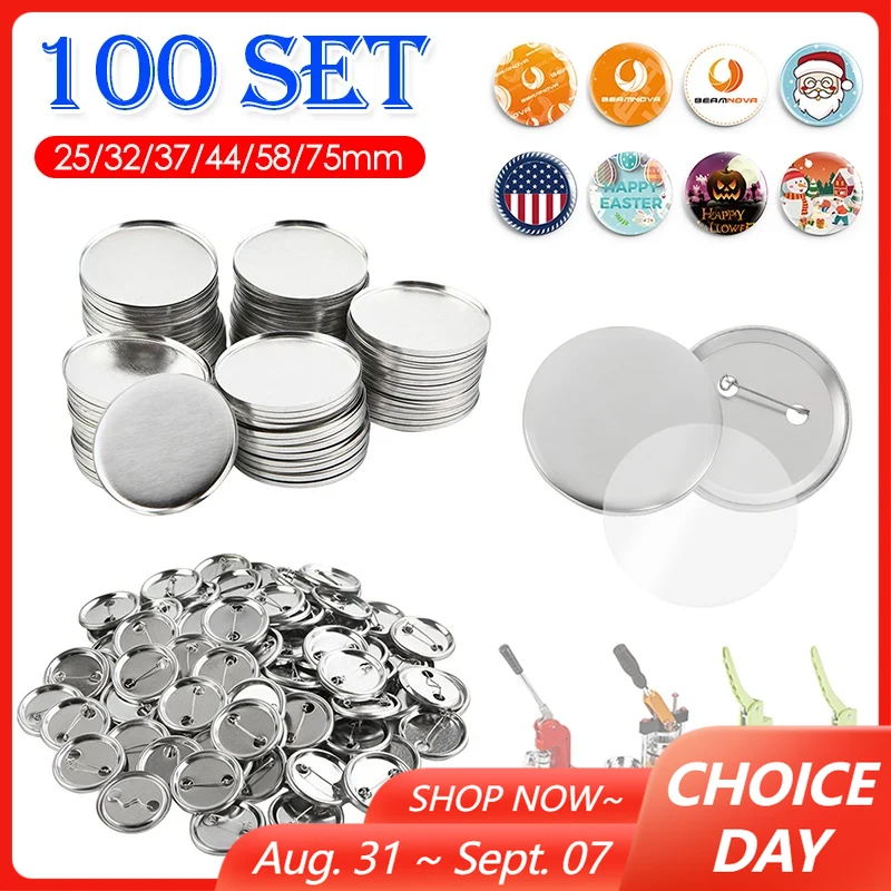 100Set Blank Badge Pin Button  - Button Badge Blank ulasan dan harga