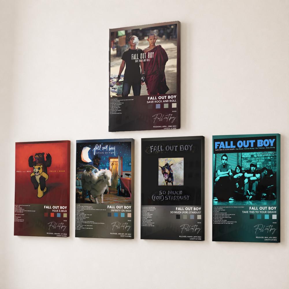 Rock Band F-Fall Out Boy Music - Canvas Wrap Ready ulasan dan harga