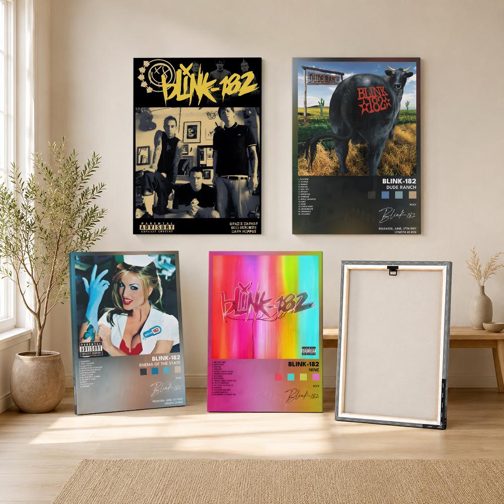 Rock Band B-Blink 182 Painting - Canvas Wrap Ready ulasan dan harga